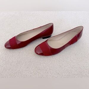 Talbots red velvet and patent leather ballet flats - size 8.5